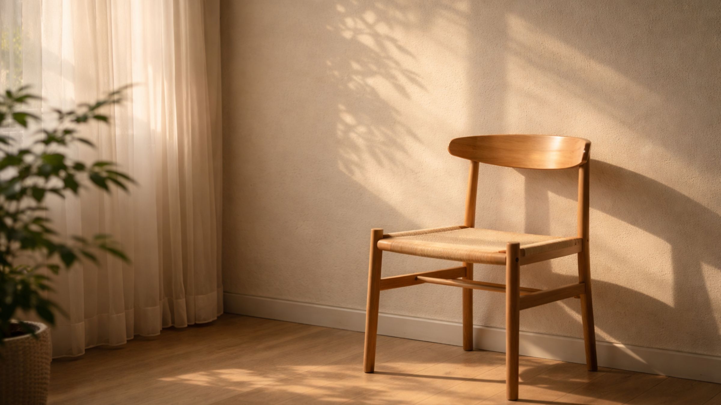 lege stoel, het zachte licht, de stilte die je voelt